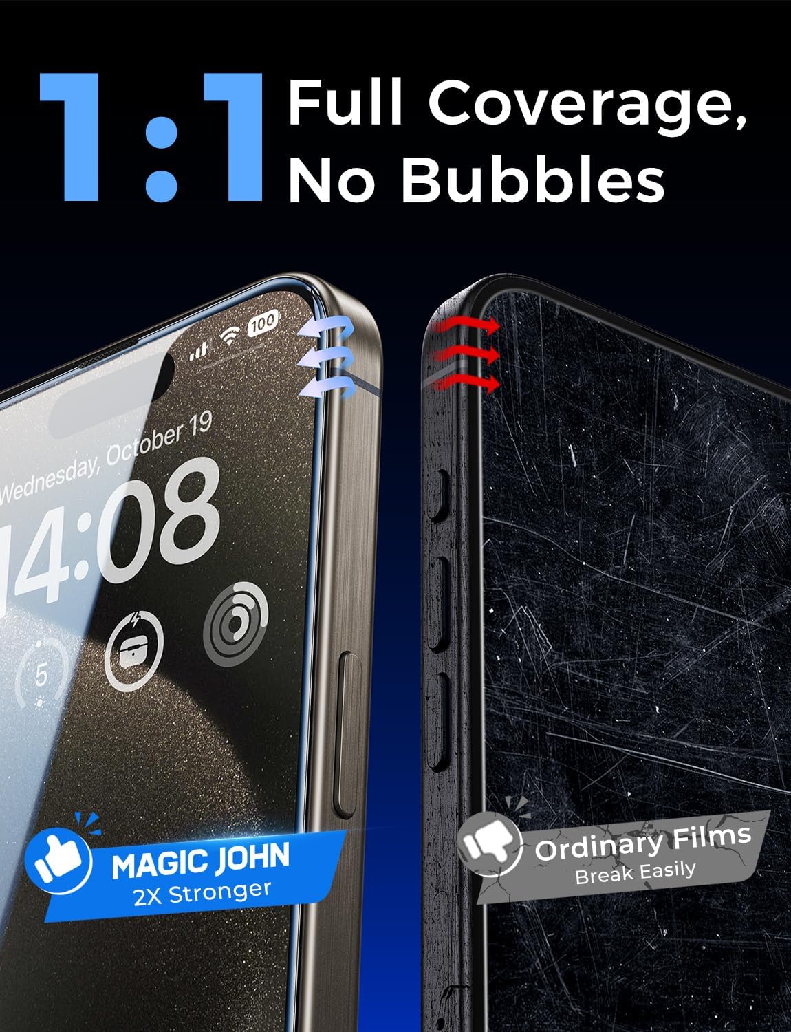 Thumbnail 6 de MAGIC JOHN Screen Protector for iPhone 15 Pro Max 6.7