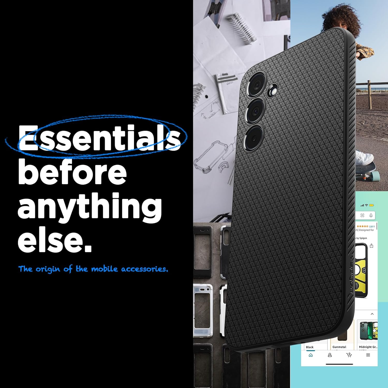 Detalle 2 de Spigen Liquid Air per Samsung Galaxy A35 5G, cover in TPU nero opaco