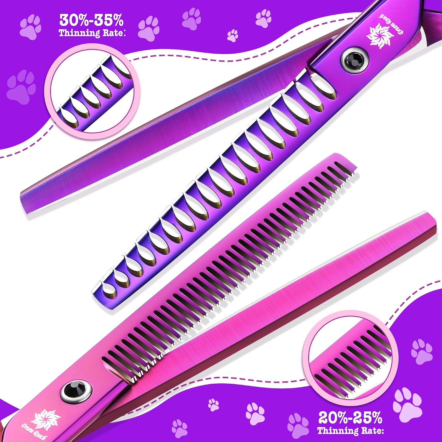 Thumbnail 2 de Dream Reach 7" Dog Grooming Scissors Kit — professional set ✂