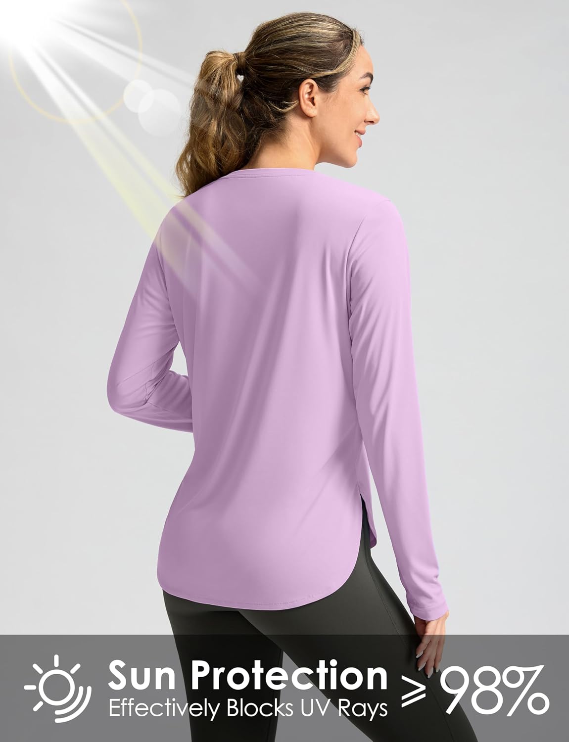 Detalle de G Gradual Women's UPF 50+ Long-Sleeve Sun Shirt with Thumbholes and High-Low Hem
