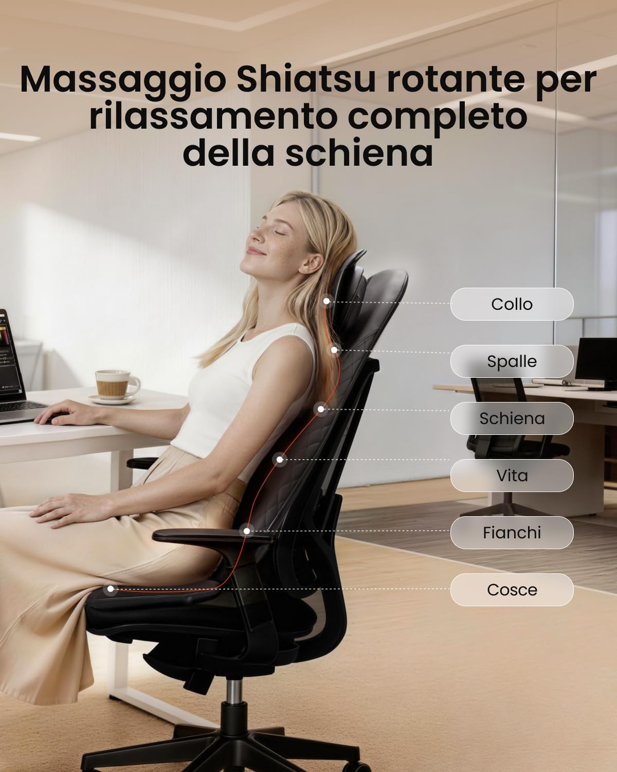 Detalle 2 de RENPHO Massaggiatore Schiena Shiatsu 8 nodi