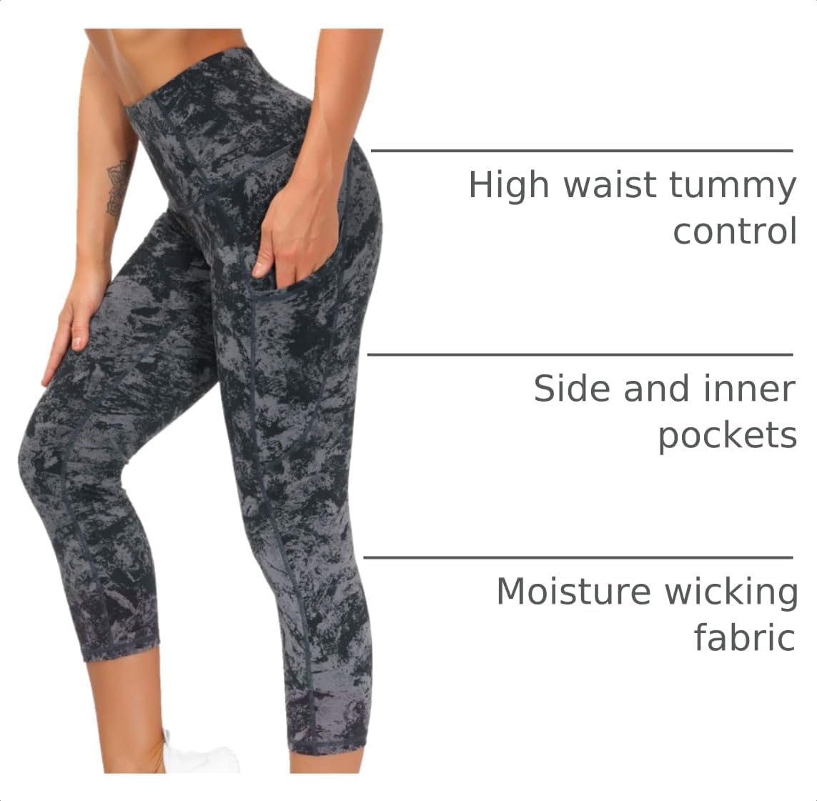 Detalle 2 de THE GYM PEOPLE High Waist Yoga Capris