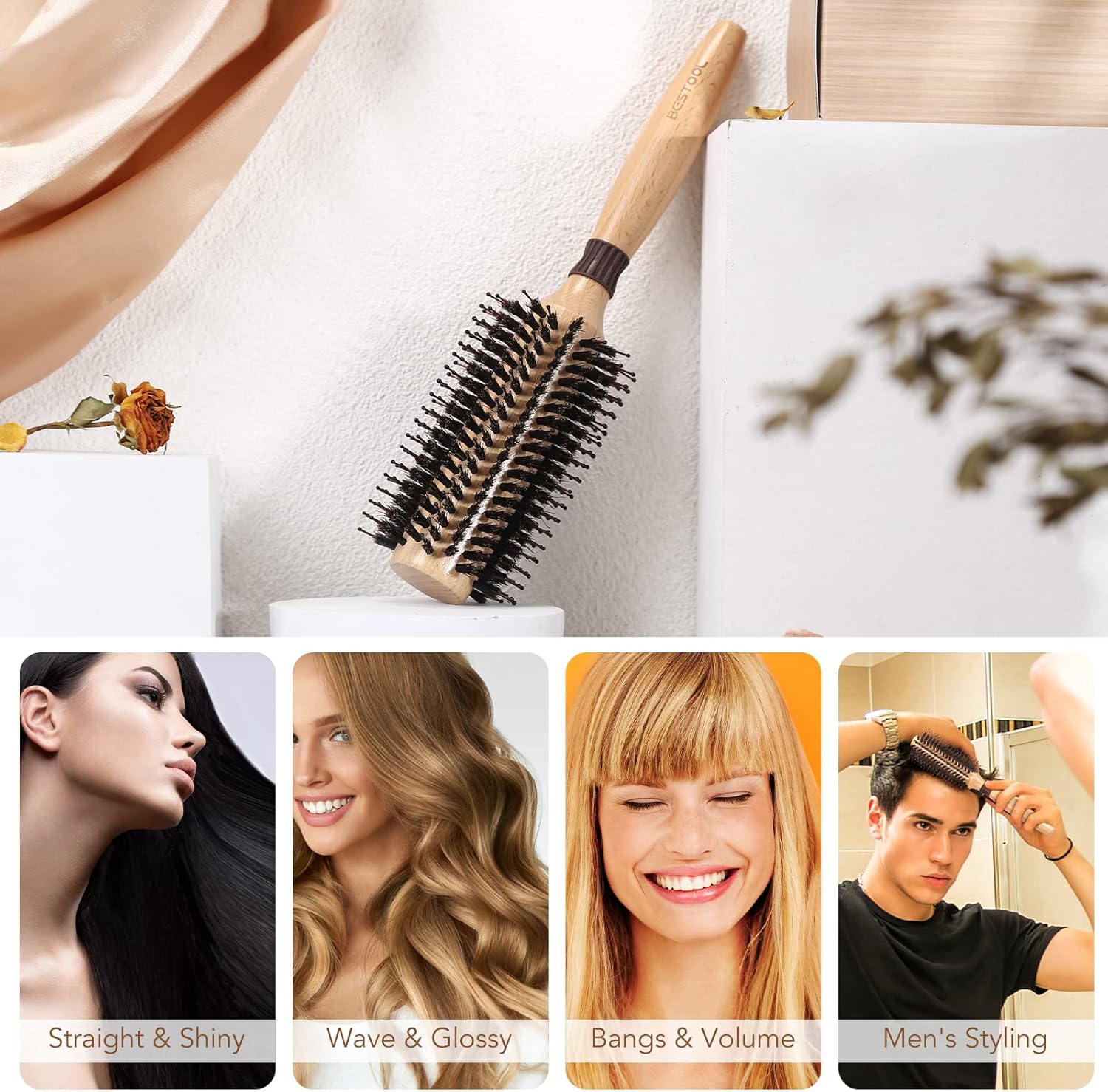 Detalle 1 de BESTOOL Brosse ronde 28 mm pour brushing 💇♀