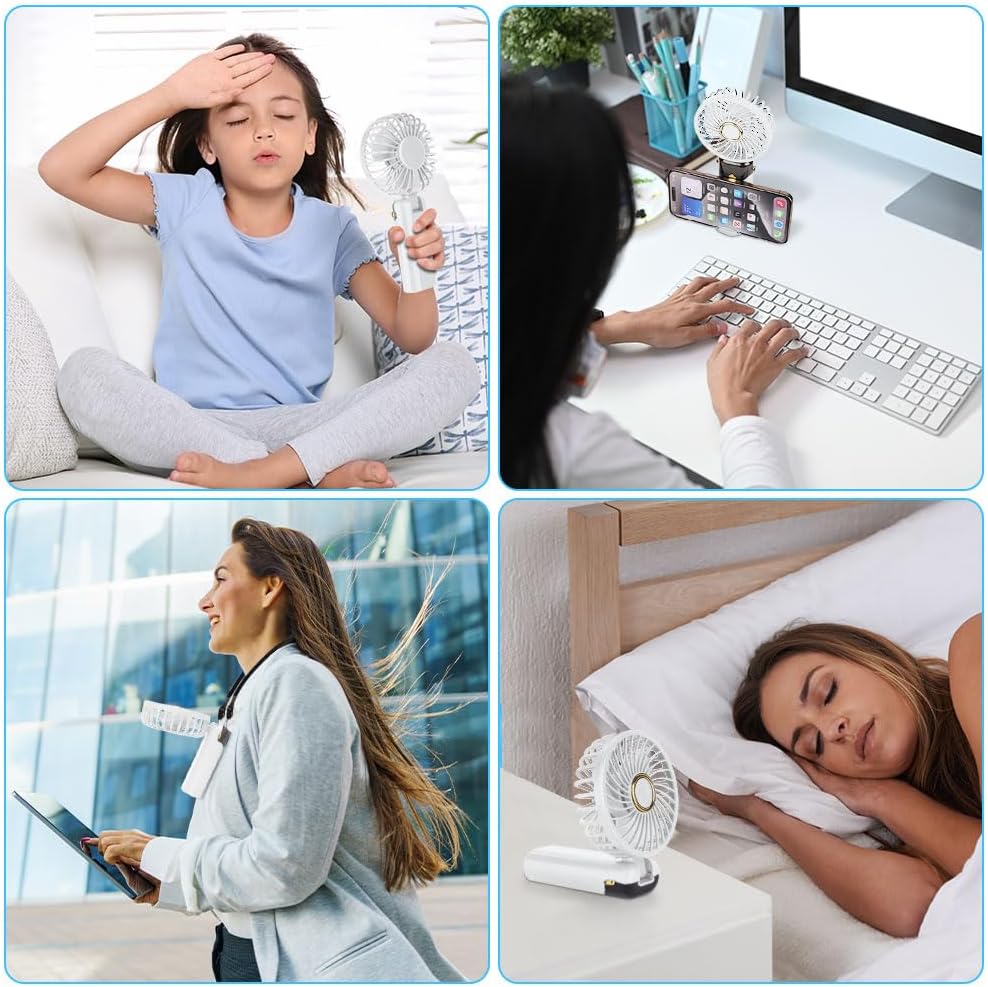 Thumbnail 6 de AUAUY 5868220 mini-handventilator, oplaadbaar via USB-C, 6 snelheden