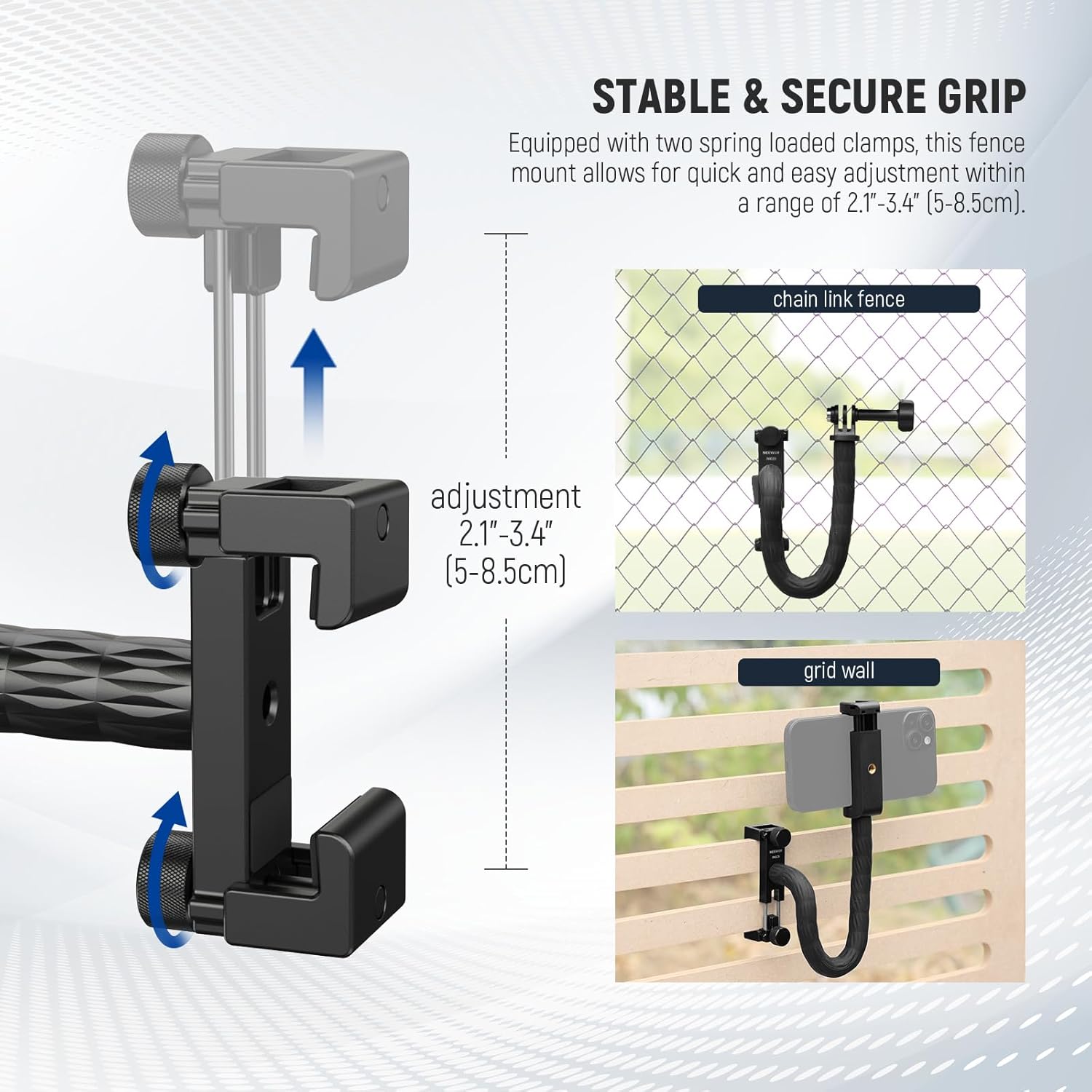 Thumbnail 2 de NEEWER Camera Fence Mounting Kit for Live Streaming with Flexible Arm Holder (PA029)