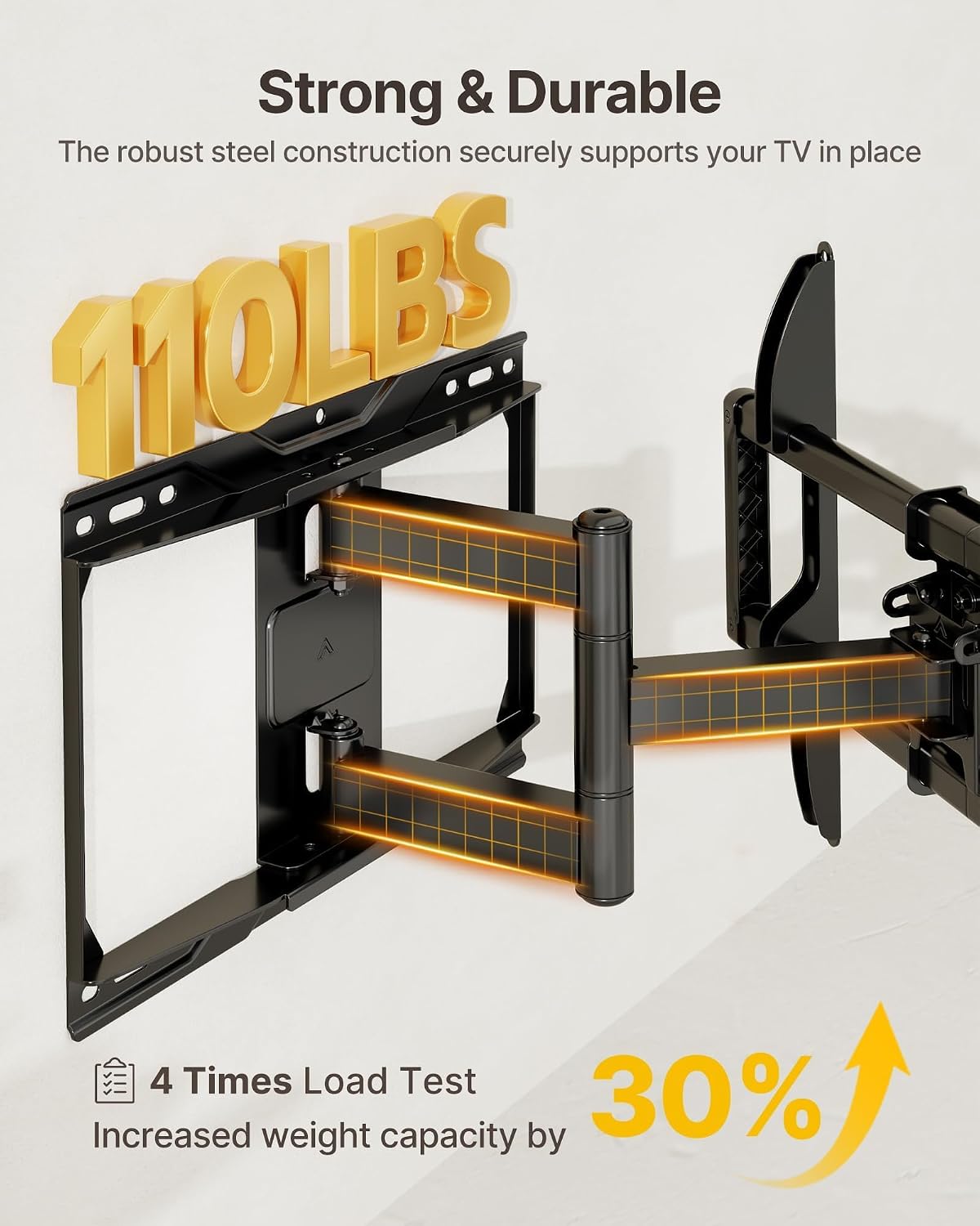 Detalle de monTEK HW1272BK Full Motion TV Wall Mount for 37–84-Inch TVs