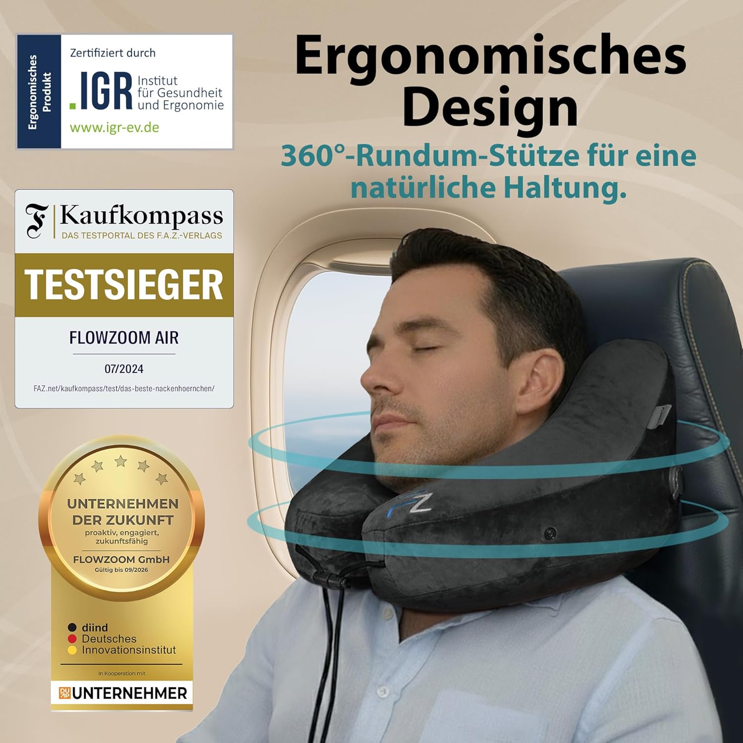 Thumbnail 1 de FLOWZOOM Air Nackenkissen L Reisekissen für Flugzeug