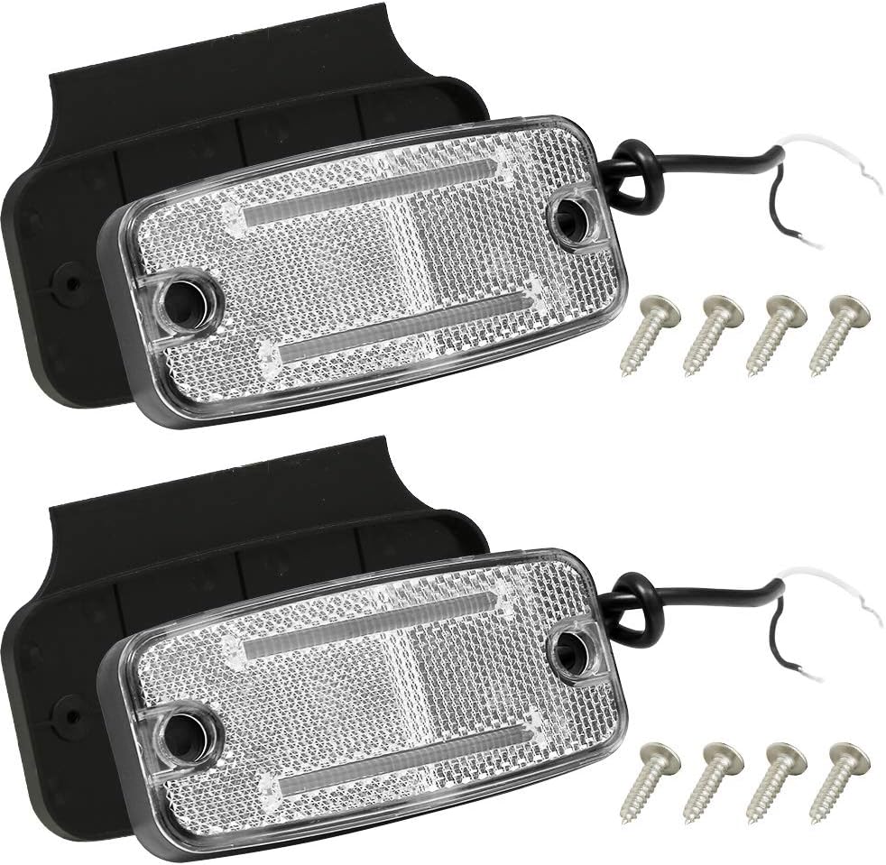 DARKGUARD 2 x LED Front Position Light – White Marker for Trailers, Trucks and Caravans
