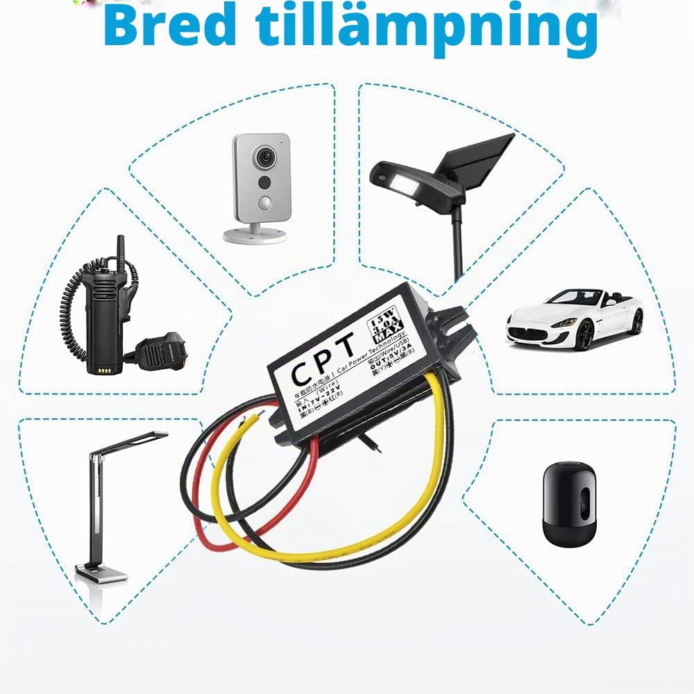 Detalle 1 de Heemol 12 V till 5 V DC-DC-omvandlare, 3 A, 15 W, 2-pack