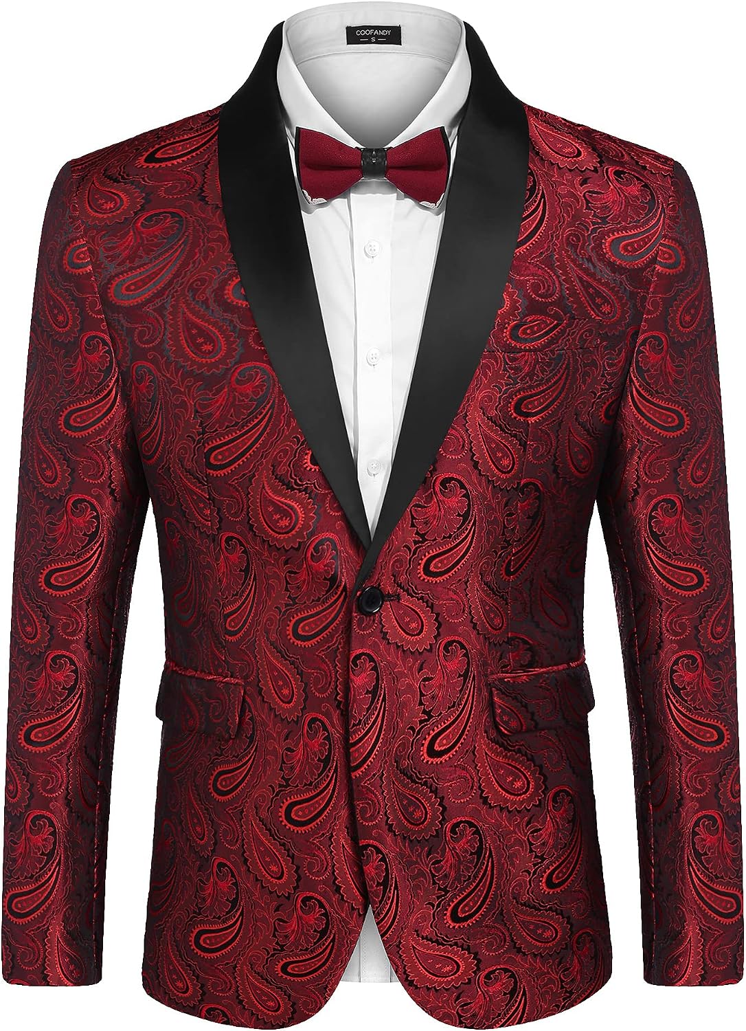 Thumbnail 4 de COOFANDY Floral Paisley Shawl Lapel Tuxedo Jacket