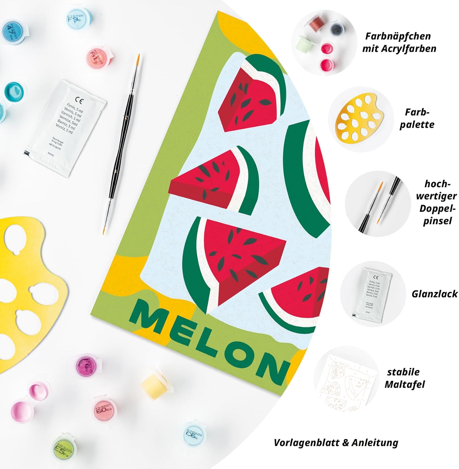 Thumbnail 4 de Ravensburger CreArt 25516 Melonen – Malen nach Zahlen für Erwachsene