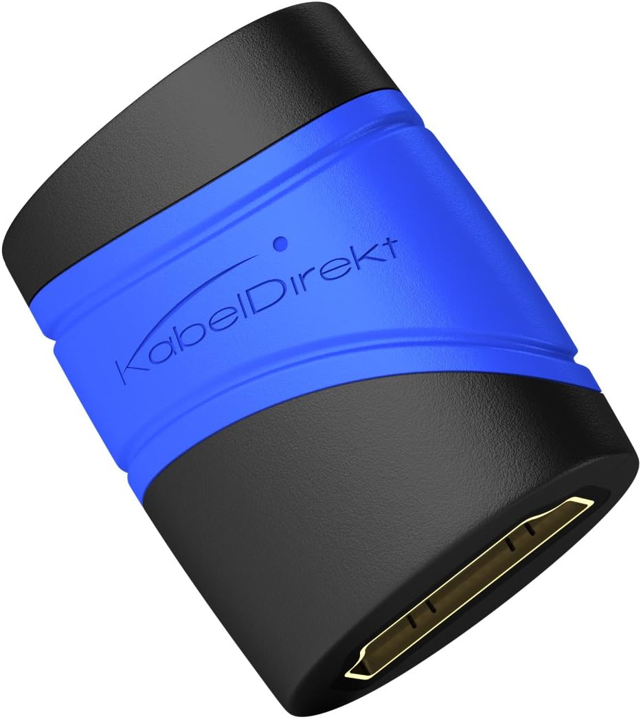 Detalle de KabelDirekt HDMI Kupplung – High Speed HDMI mit Ethernet, Buchse zu Buchse, 4K Ultra HD, HDR, ARC – TOP Series