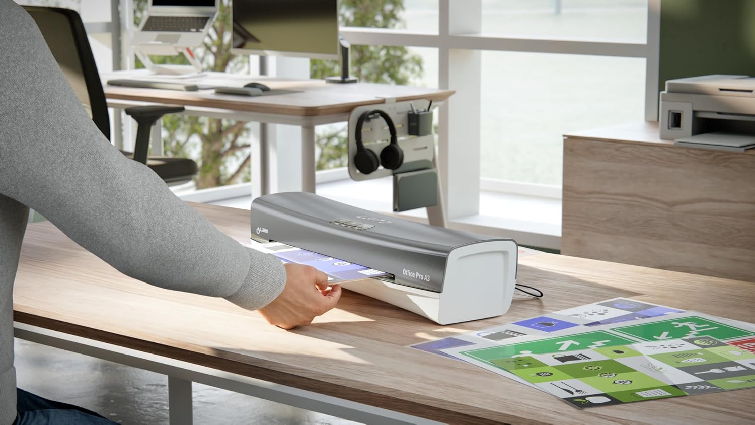 Detalle 2 de Plastifieuse Leitz iLAM Office Pro A3 – Préchauffage rapide et guidage LED