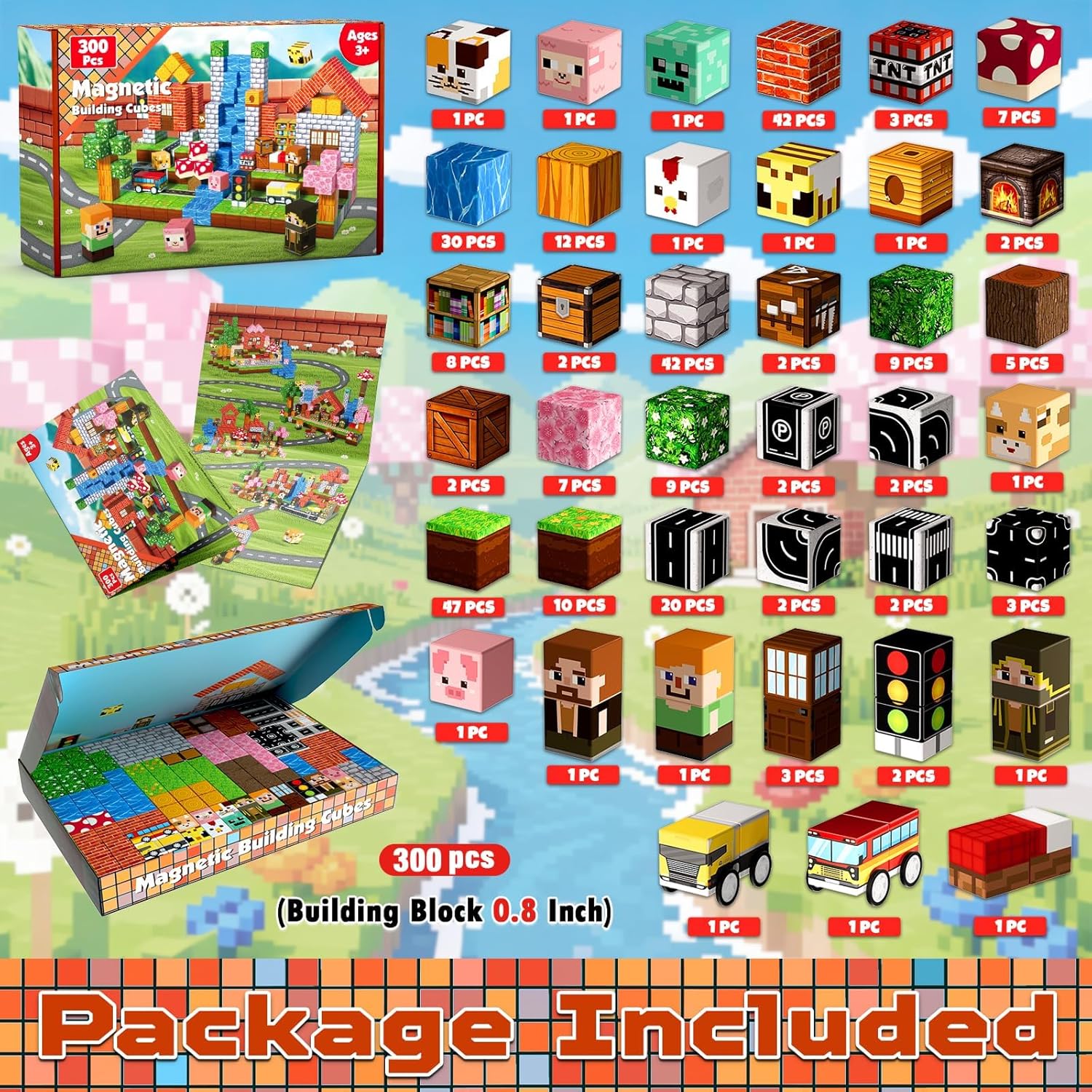 Thumbnail 1 de Annexfun 300 PCS Magnetic Building Blocks – STEM Learning Magnet Cubes Set