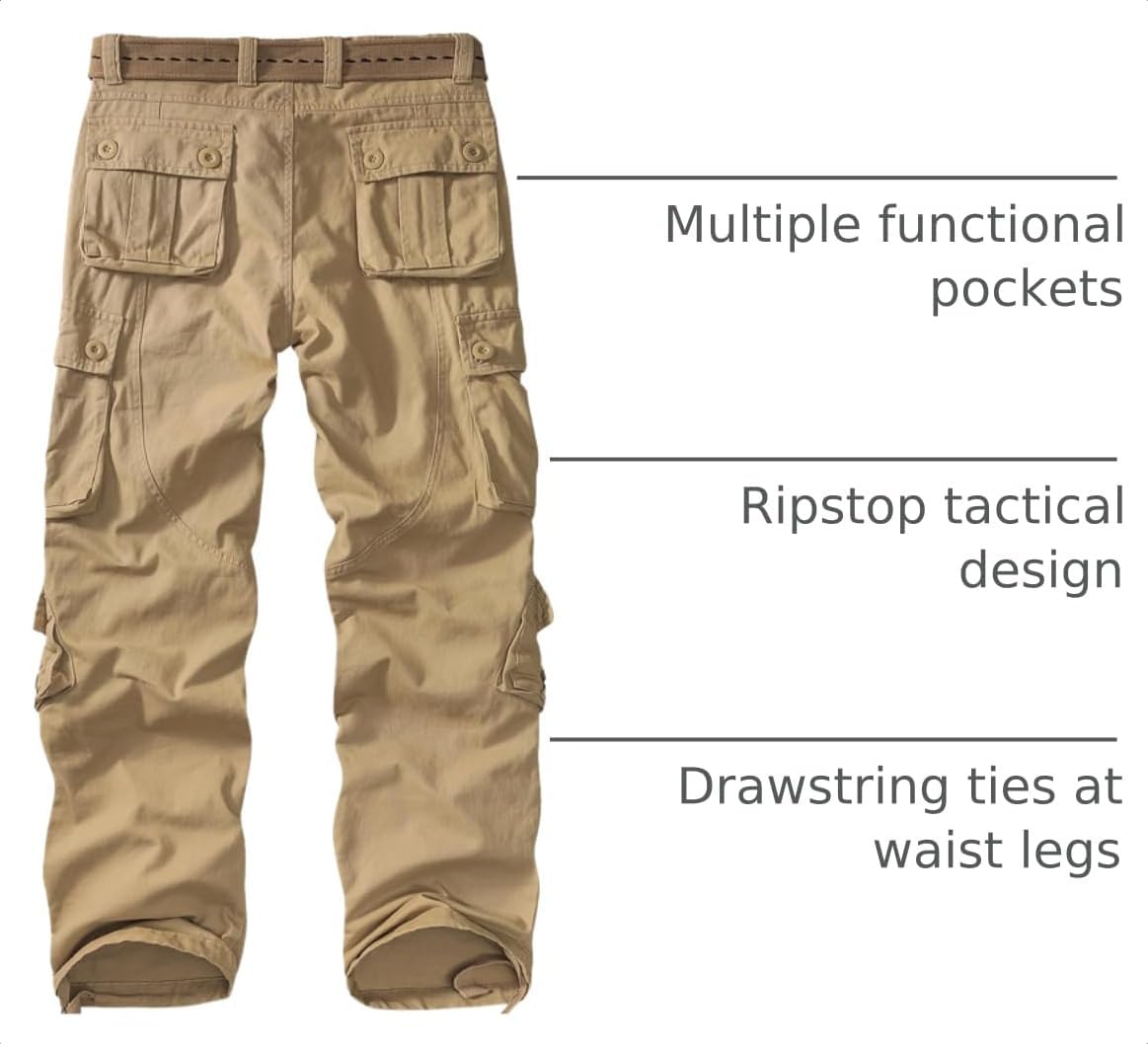 Thumbnail 4 de Jessie Kidden Men's Camo Ripstop Cargo Pants, 100% Cotton, 8 Pockets