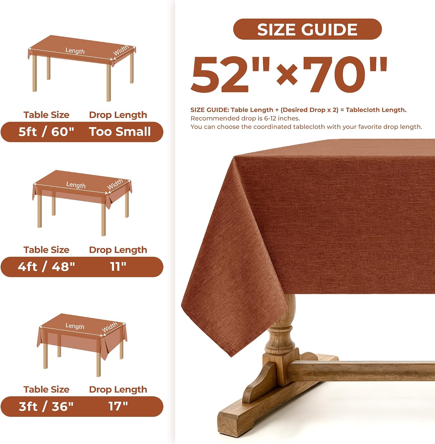 Thumbnail 6 de Decorelia Tablecloth, 52 x 70 in
