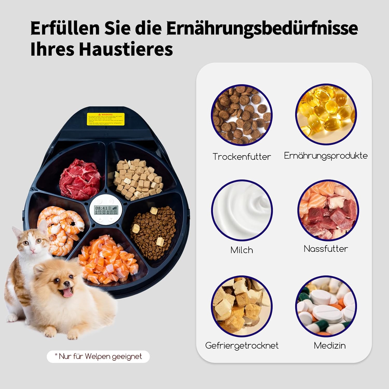 Detalle 1 de Katzenfutterautomat 5 Fächer 🍽