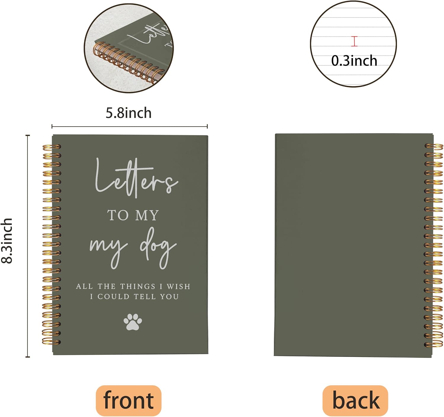 Detalle de VNWEK Spiral Notebook, 5.5 x 8.3 Inches