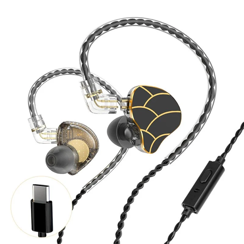 Detalle de Kinsi H818: Auriculares de Botón InEar, negros/dorados
