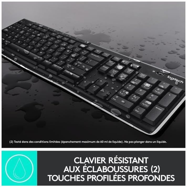 Thumbnail 3 de Logitech MK270 kabelloses Set mit Tastatur und Maus (Windows, französisches AZERTY) – Schwarz