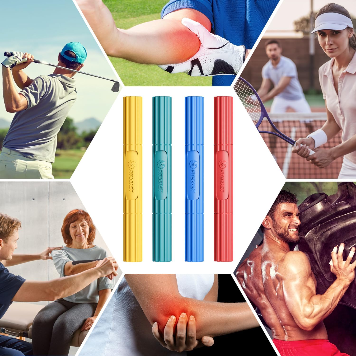 Thumbnail 5 de FitBeast Flex Therapy Bar Set for Tennis Elbow, Golfers Elbow & Tendinitis