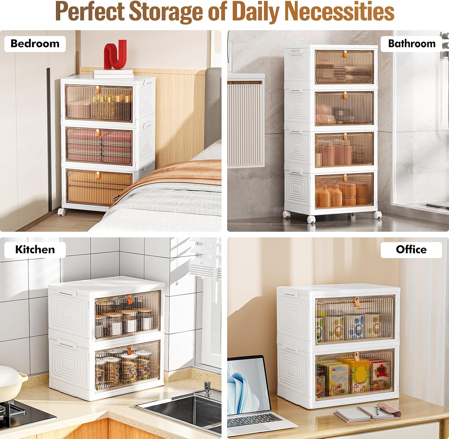 Thumbnail 6 de SNSLXH 1579 4-Tier Stackable Storage Bins, 23-Quart with Wheels