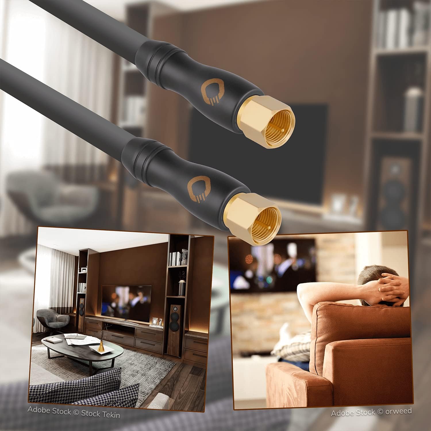 Detalle 2 de OEHLBACH Transmission Shift S HD Satellitenkabel – 3 m anthrazit, 75 Ω, 4‑fach abgeschirmt, Made in Germany