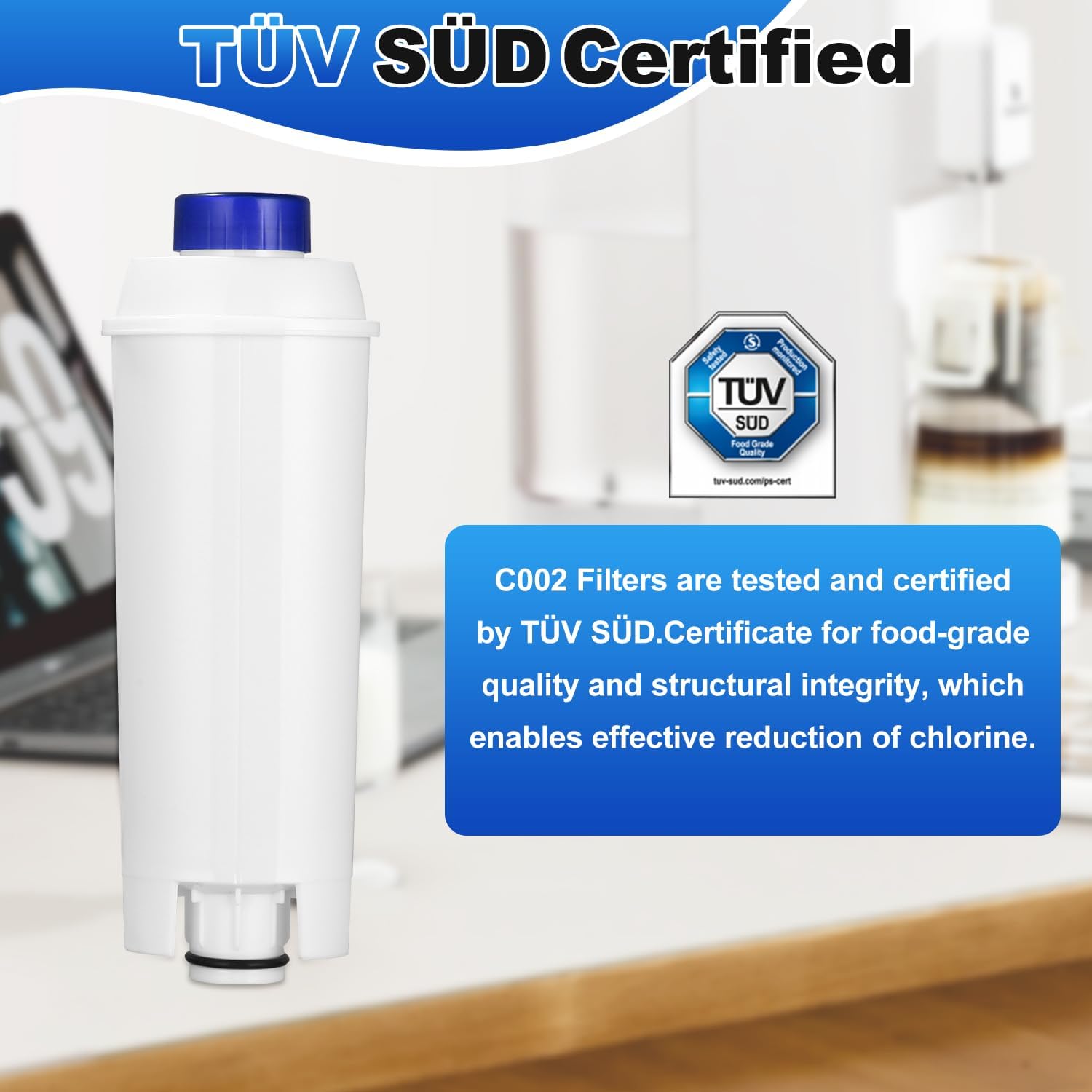 Detalle 2 de Azyvum Filtre à Eau 6 Pièces waterfilter voor De’Longhi, actieve kool