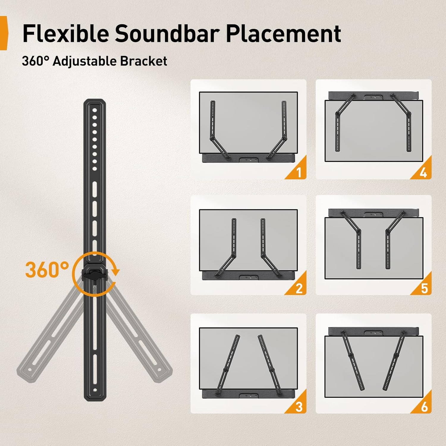 Thumbnail 4 de Perlegear Soundbar Halterung PGSM04B – Wandhalterung für Soundbar über/unter TV bis 6,8 kg
