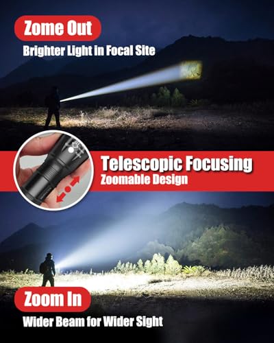Detalle de Victoper LED Flashlight 2 Pack: Bright, Tactical, and Versatile for Outdoors