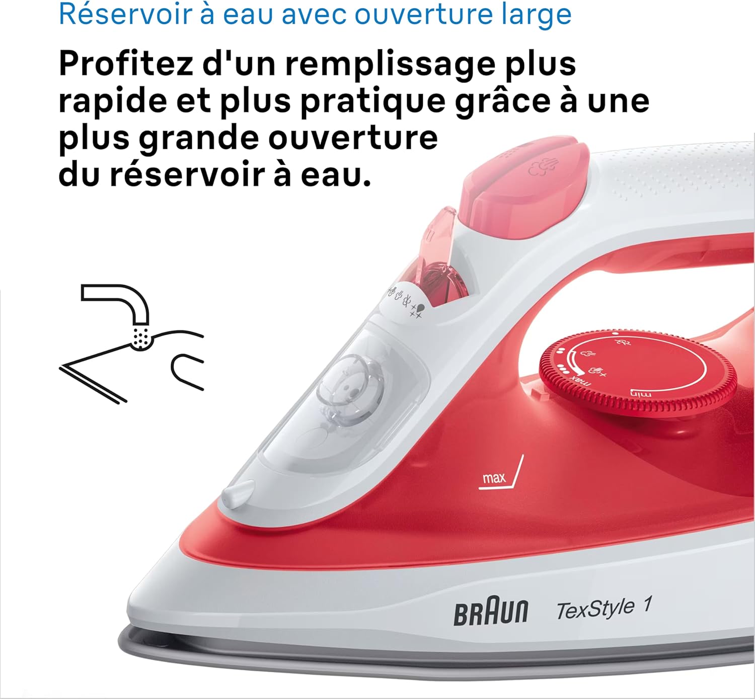 Thumbnail 6 de Braun TexStyle 1 – Fer à Repasser Vapeur Puissant et Léger (1900 W) avec Semelle Antiadhésive