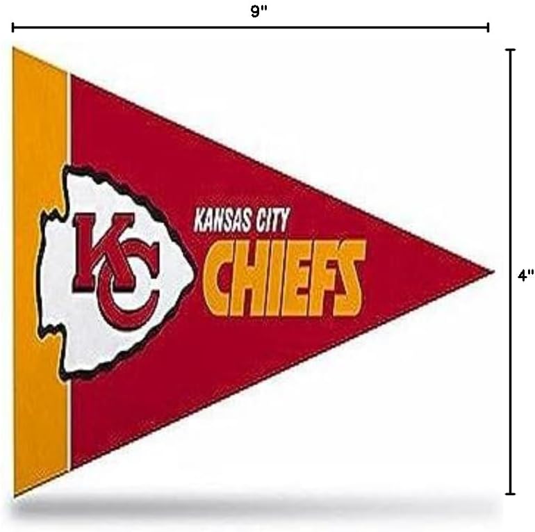 Thumbnail 3 de Rico Industries NFL Kansas City Chiefs 8-Piece Classic Mini Pennant Décor Set (4" x 9")
