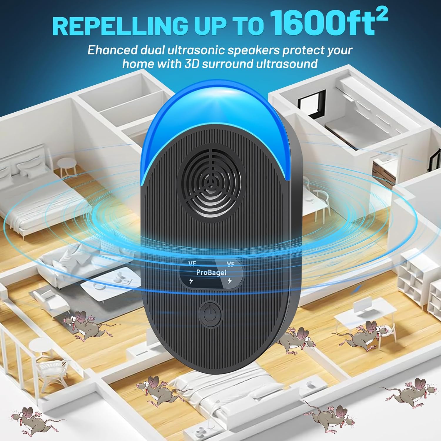 Thumbnail 6 de Ultrasonic Pest Repeller 4 Pack 1600 sq ft