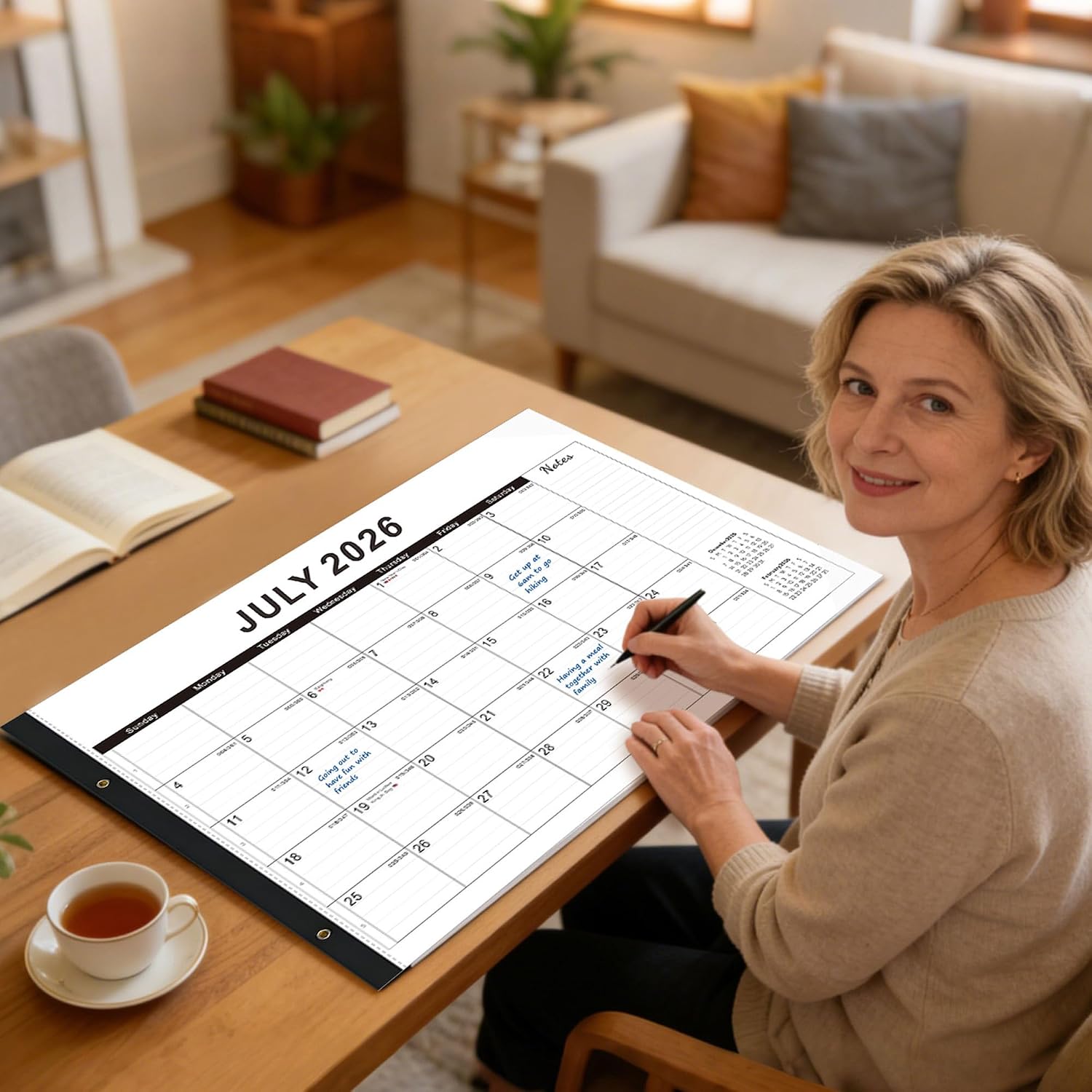 Thumbnail 3 de FZD Desk Calendar 2026–2027, 22 x 17 in Paper Calendar with Plastic Cover