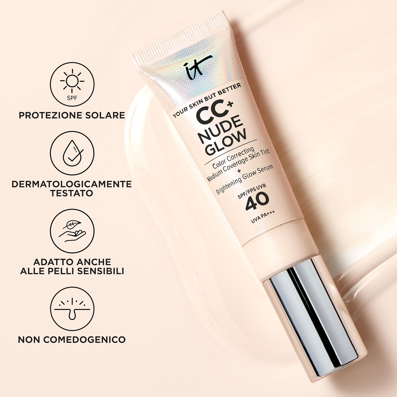 Detalle de Your Skin But Better CC plus Cream Nude Glow: CC cream leggera con siero glow e SPF40