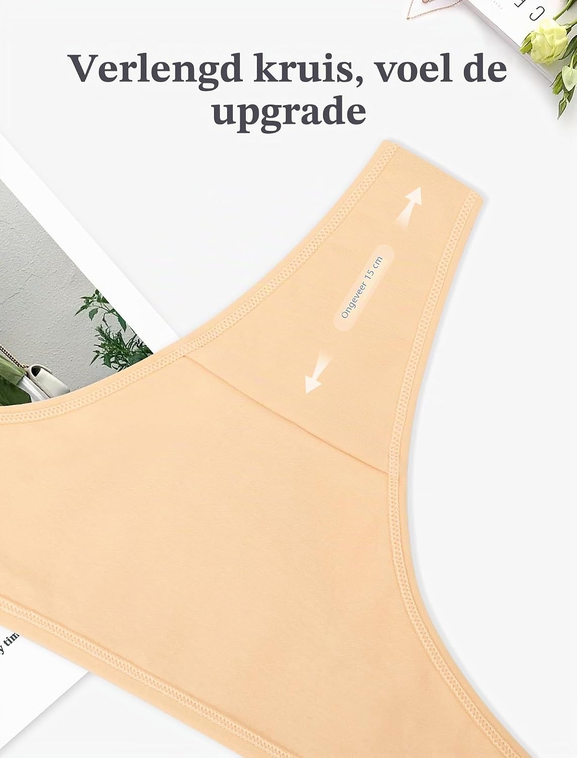 Detalle de VOENXE katoenen string voor dames, 5-pack Braziliaanse low-rise slips