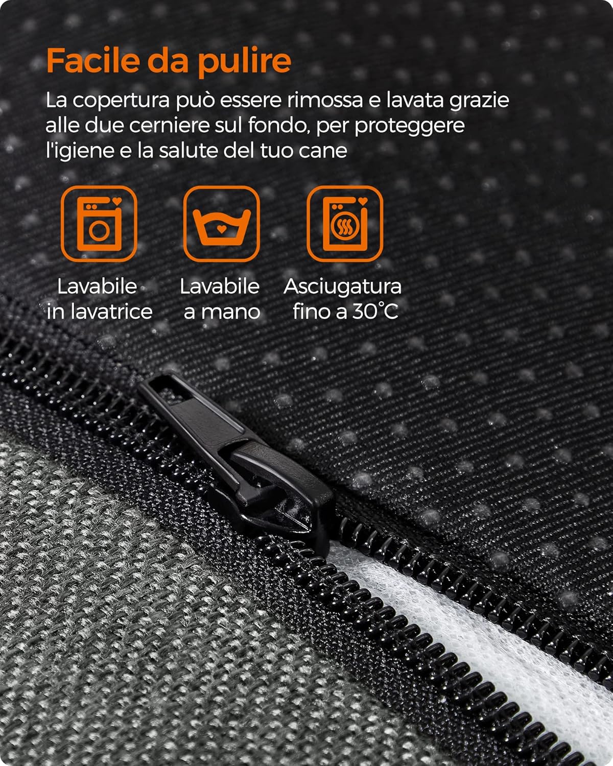 Thumbnail 5 de Feandrea Cuccia per Cani XL in Simil Lino – Comfortevole, Sicura e Igienica (100 x 75 x 25 cm, Grigio Tortora)