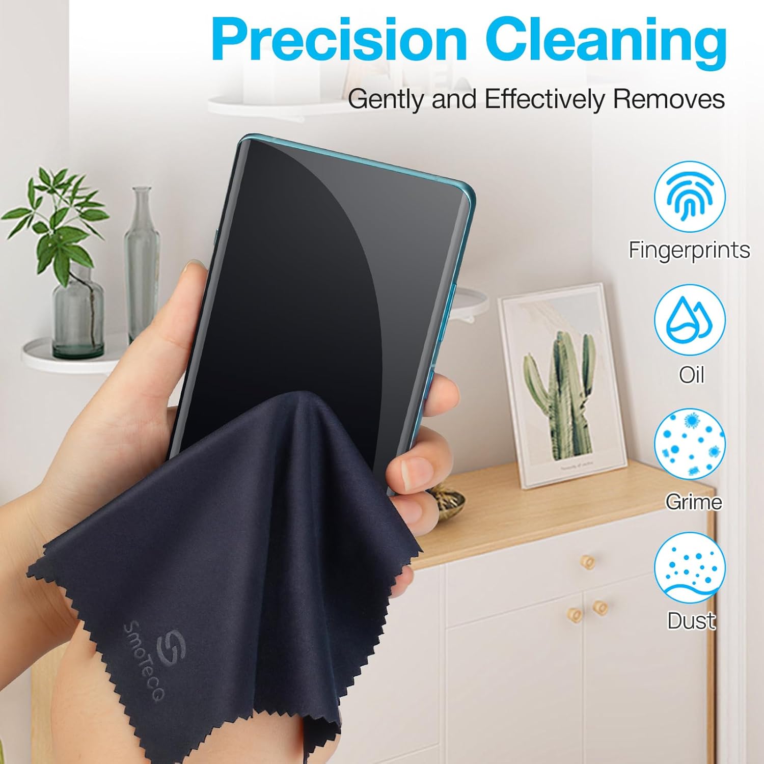 Detalle 2 de SmoTecQ 32 Pack Microfiber Cleaning Cloths for Glasses: Premium Optical Lens Cleaner, Reusable & Scratch-Free
