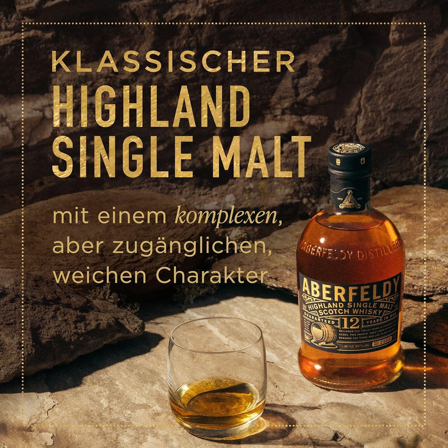 Detalle de Aberfeldy 12 Jahre Single Malt Scotch Whisky – 40% vol, 70 cl, vier Fassarten gereift