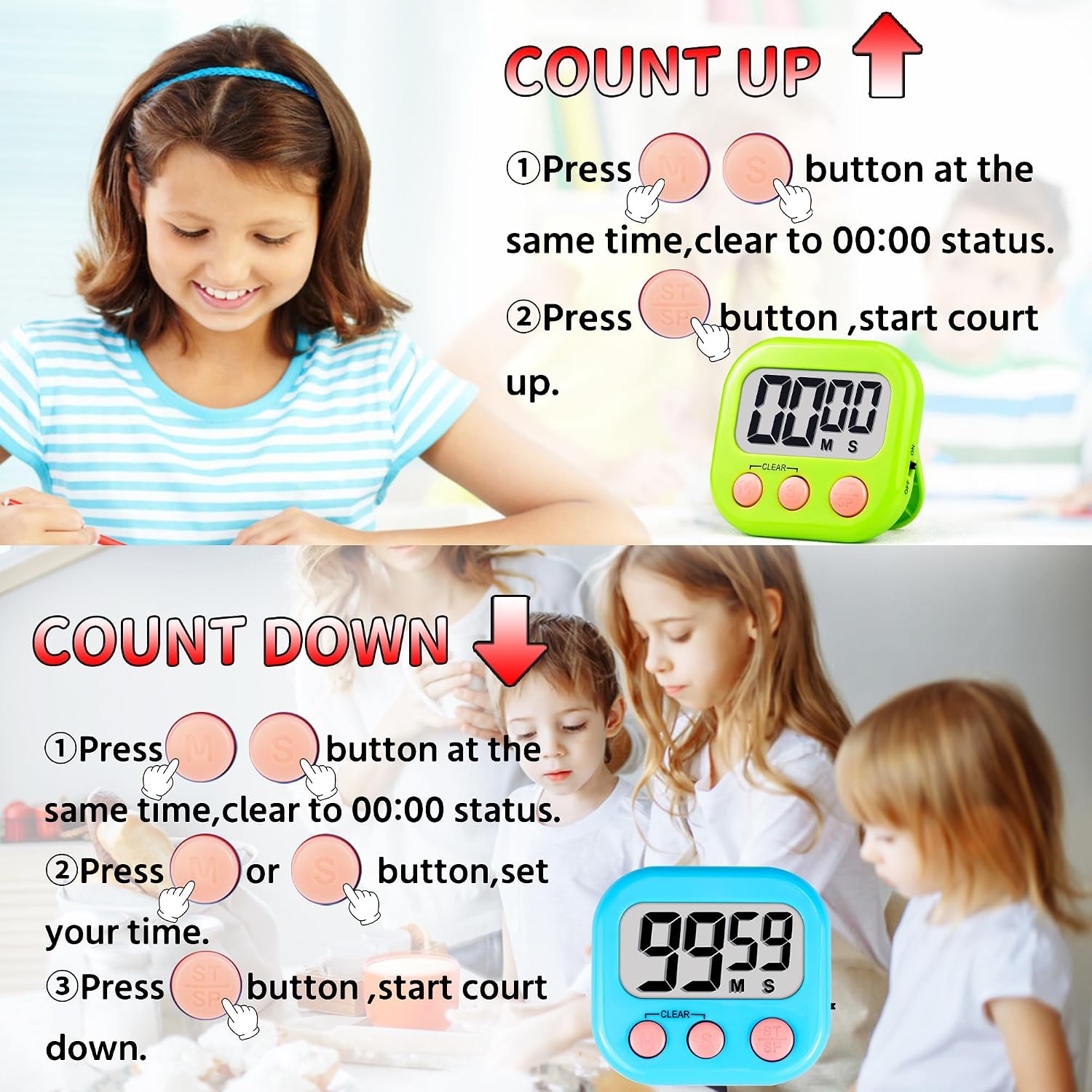 Thumbnail 6 de Digital Kitchen Timer, 12-Pack