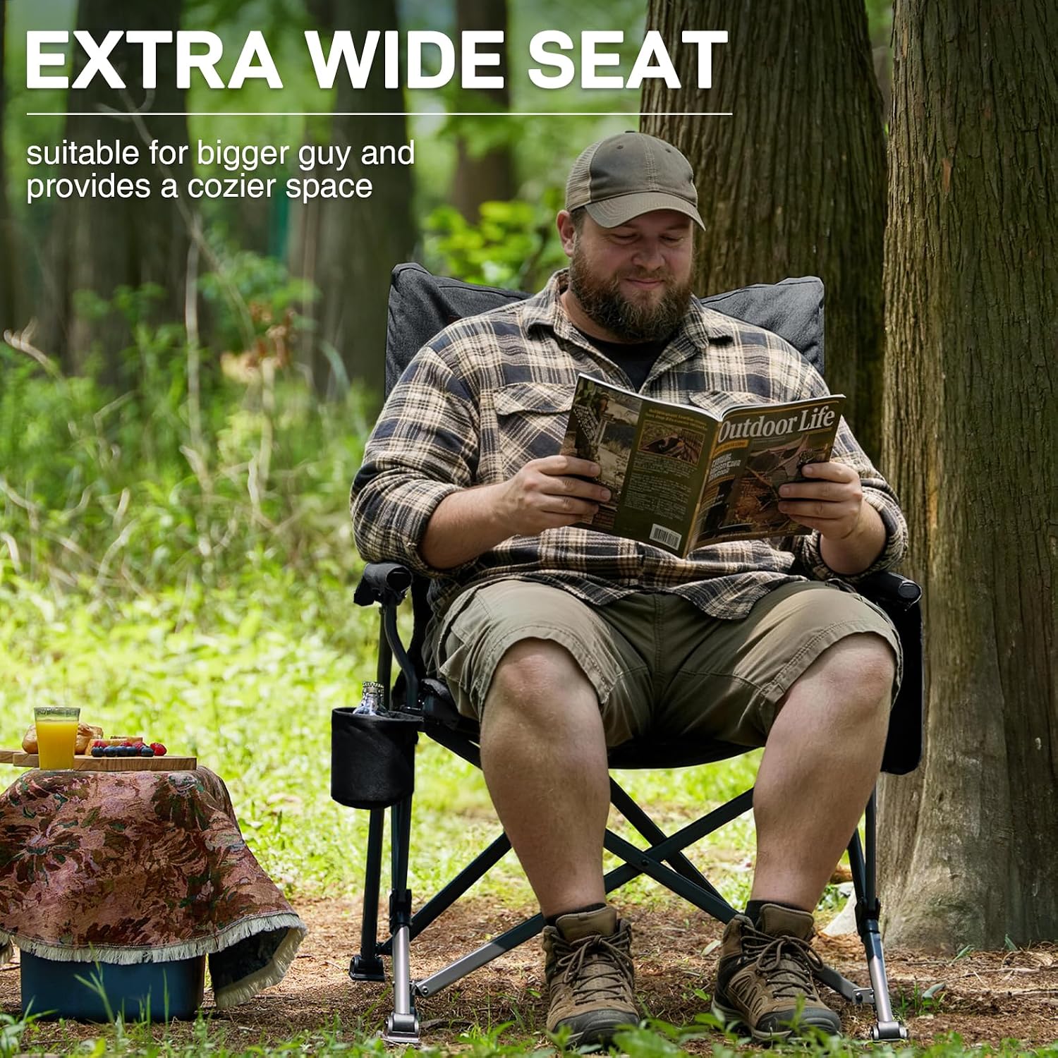 Detalle de EVER ADVANCED Oversized Camping Chair 230KG