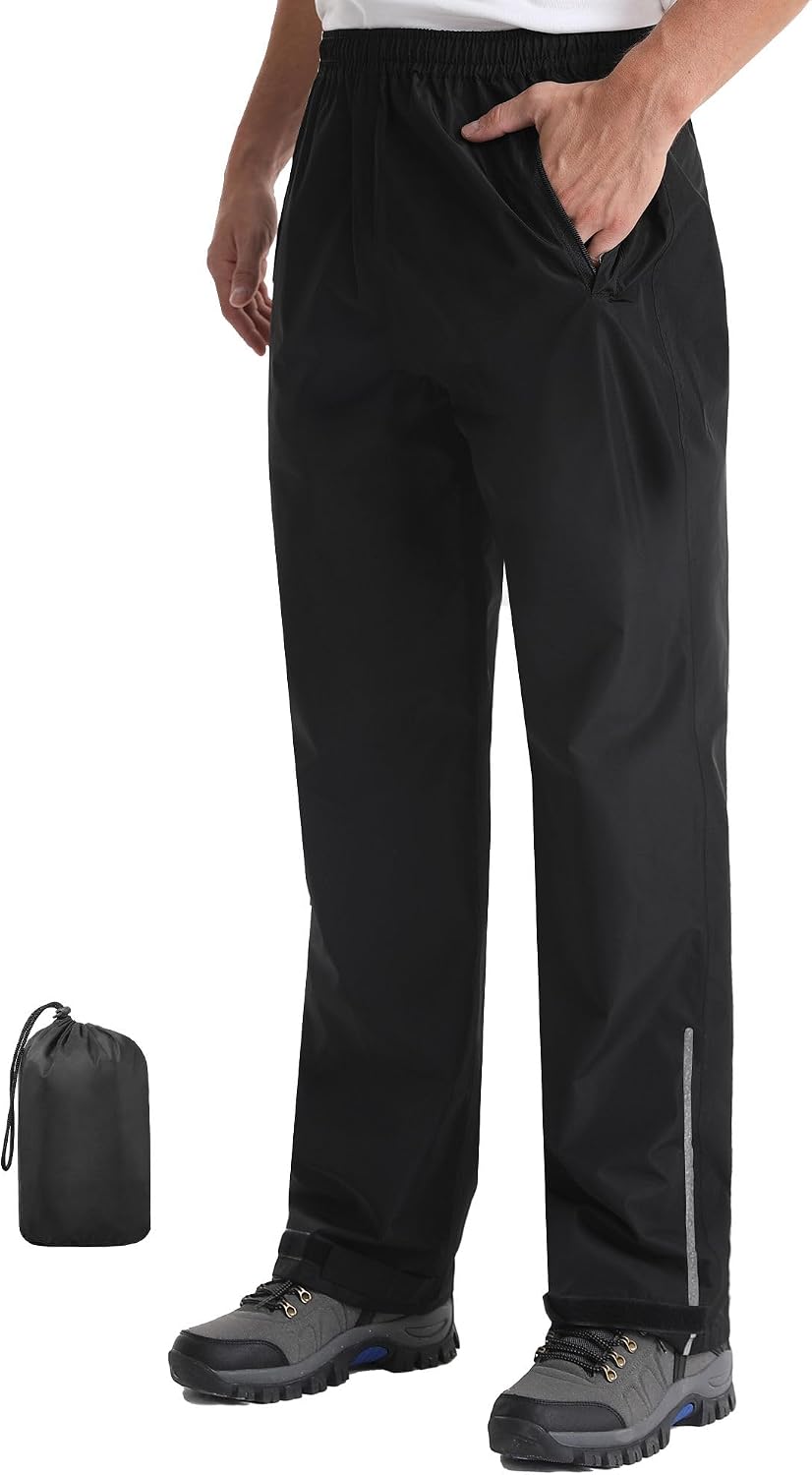 Detalle de iCreek Men's Packable Waterproof Rain Pants, 5,000 mm Rating, 230 g