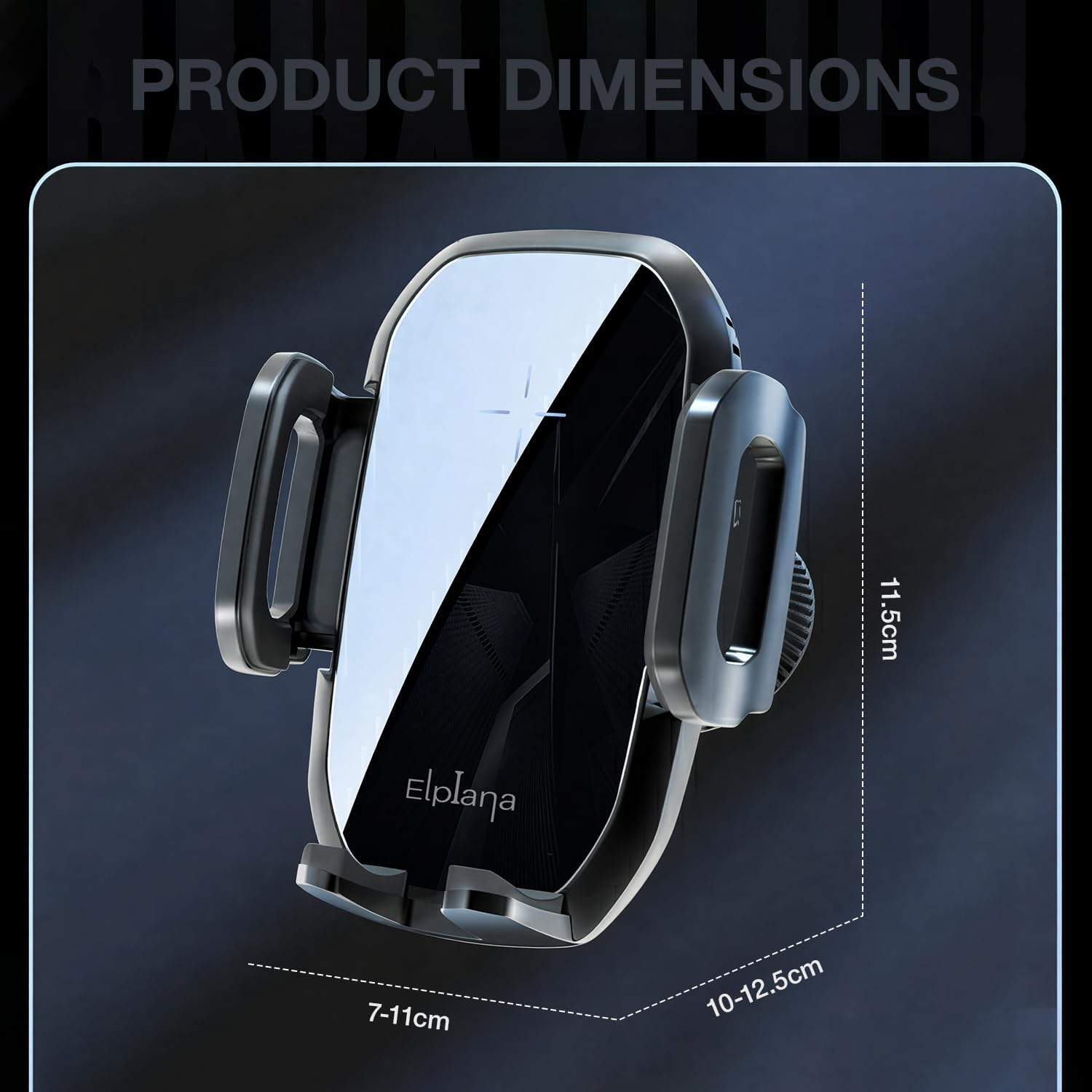 Detalle de Wireless Car Charger Dashboard & Air Vent Auto-Clamping Phone Holder with 360° Adjustable Angle for iPhone and Galaxy