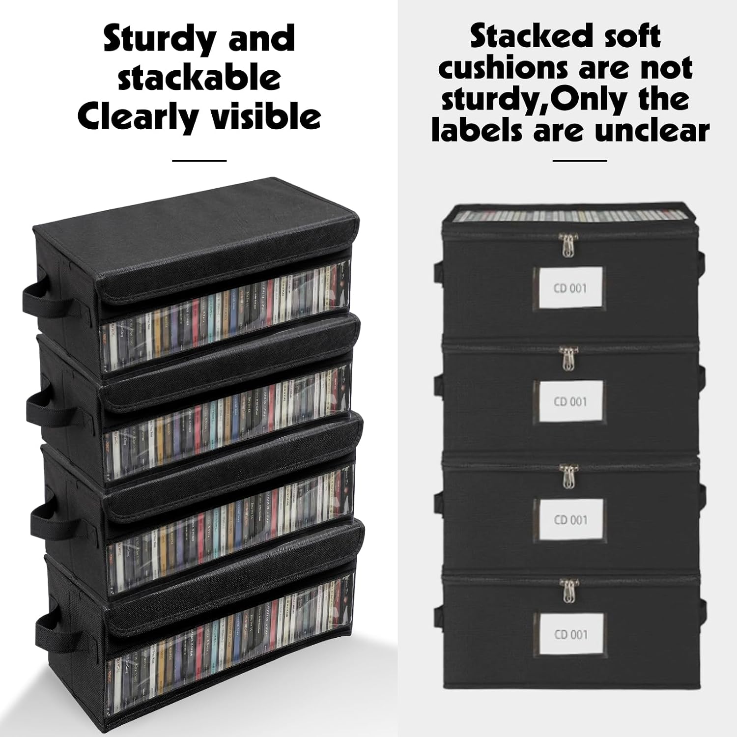 Detalle de Dntorx G8005K-11-N 4-Pack CD Storage Boxes with Clear Windows