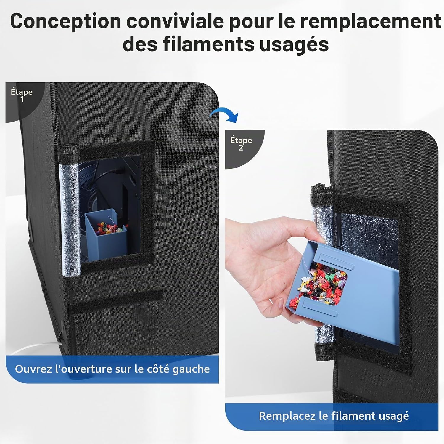Detalle 2 de YOOPAI 3D-printerbehuizing voor AD5X/AD5M met ledverlichting en temperatuurregeling