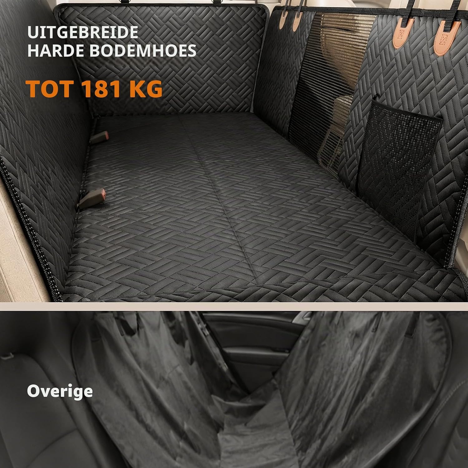 Detalle 2 de Eosarcu Dog Car Seat hondendeken voor achterbank, 129 x 60 cm, 600D