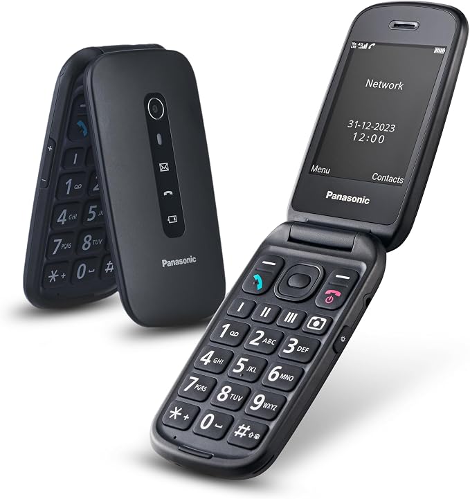 Detalle de Panasonic KX-TU550EXB 📱 Teléfono Clamshell para Mayores 4G