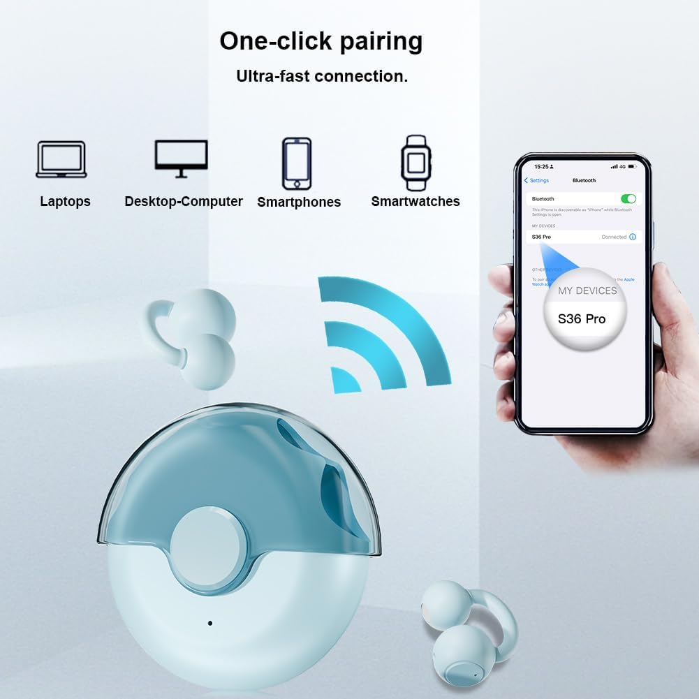 Detalle de Auricolari Bluetooth 5.4 Caijin verdi
