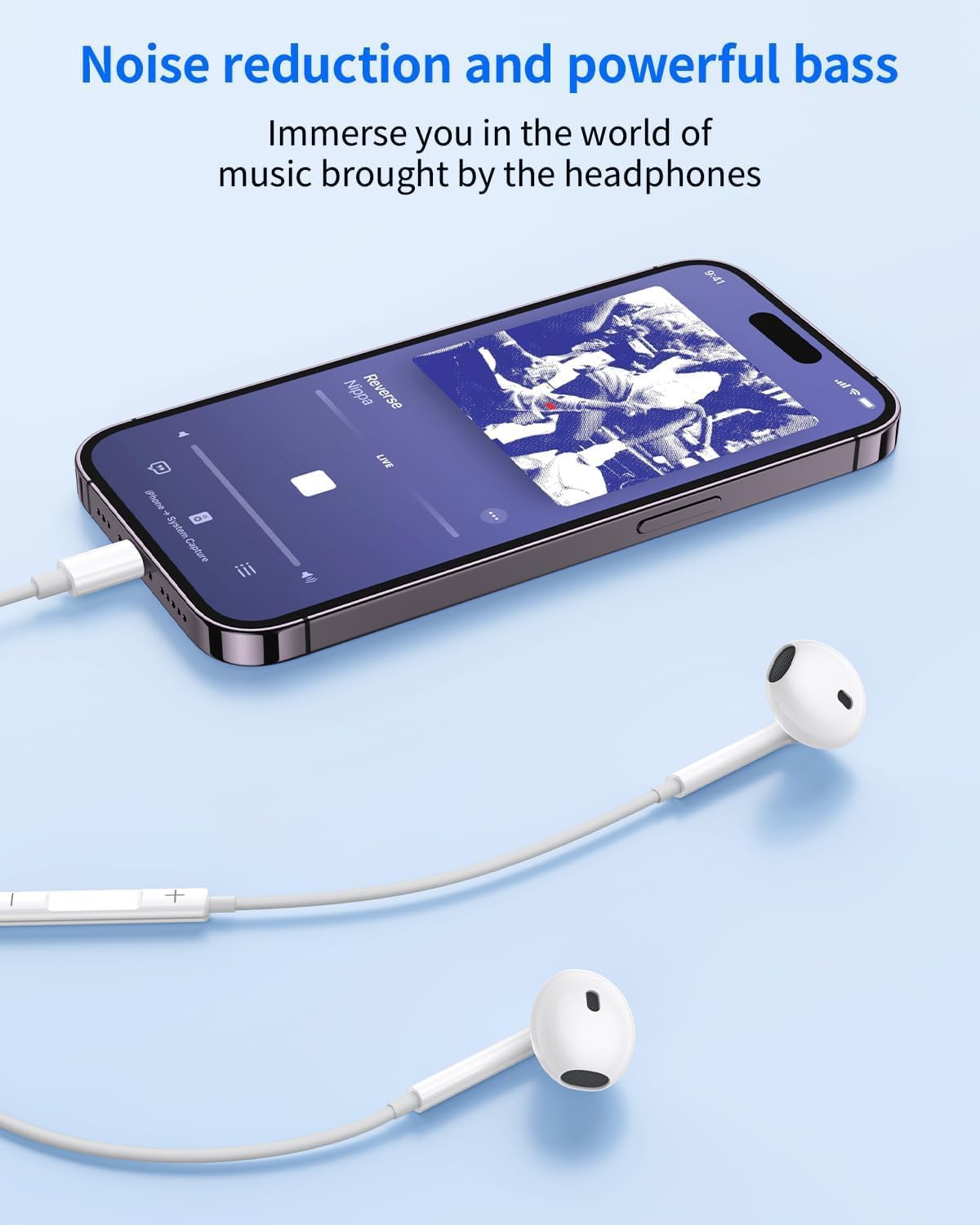 Thumbnail 6 de USB C Headphones for iPhone 17/16/15 — USB-C Earphones with Built-in Mic, Control and Hi‑Fi Sound