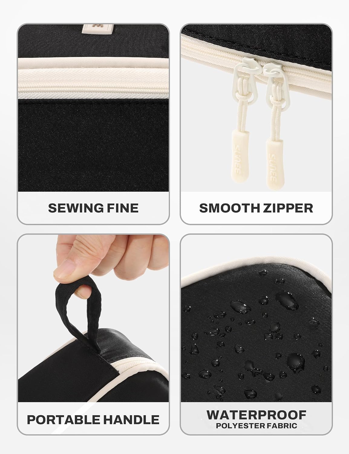 Detalle de SUNEE Large Capacity Pencil Case with Compartments and Handle (Black)